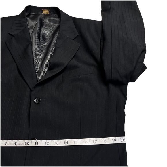 Martino Uomo Moda 2pc Suit Men’s Subtle Black Pinstripe 40R W32xL31 - Picture 11 of 16